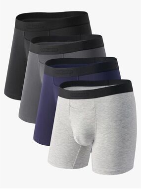 NEW DAVID ARCHY Men's CoreComfort Pouch Boxer Briefs Underwear pack of 4 Sz:M